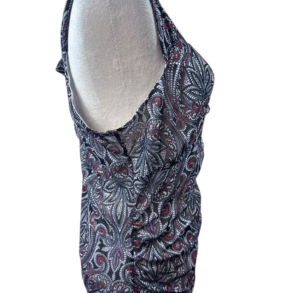 Michael Kors red, gray & black Paisley print sleeveless top size XL - Picture 6 of 10